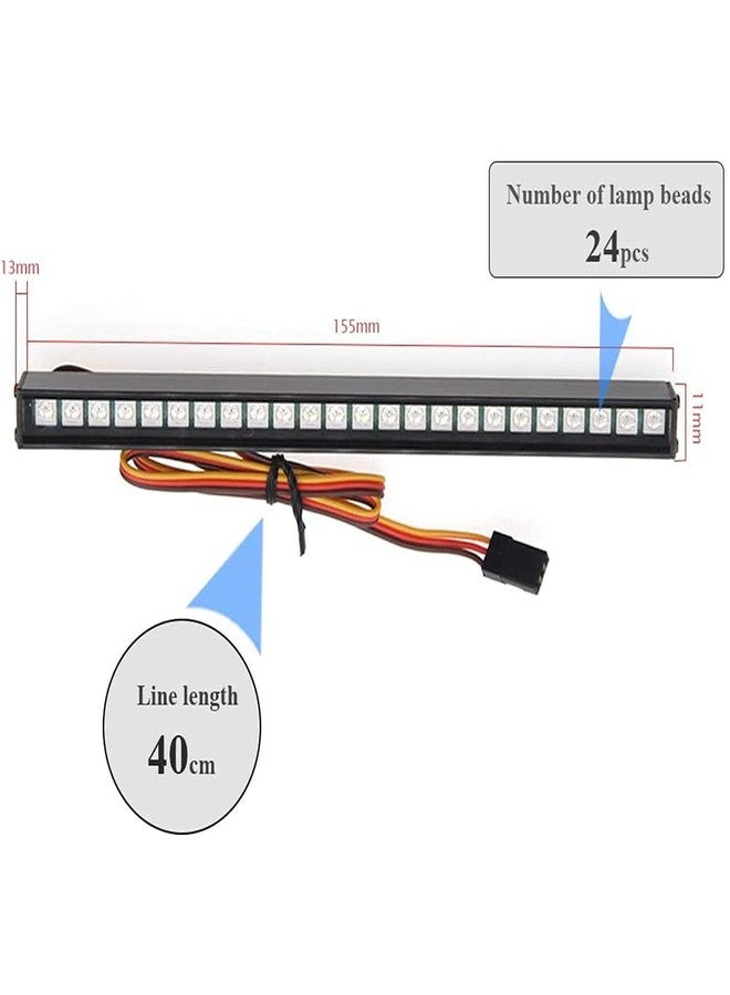 GLOBACT شريط إضاءة GLOBACT RC مزود بـ 24 مصباح LED - 20 وضع إضاءة، مصباح سقف 155 مم لسيارات الزحف بمقياس 1/10 من طراز Slash TRX-4 Bronco Trx6 Arrma Axial Scx10 I II RC4WD - Image 3